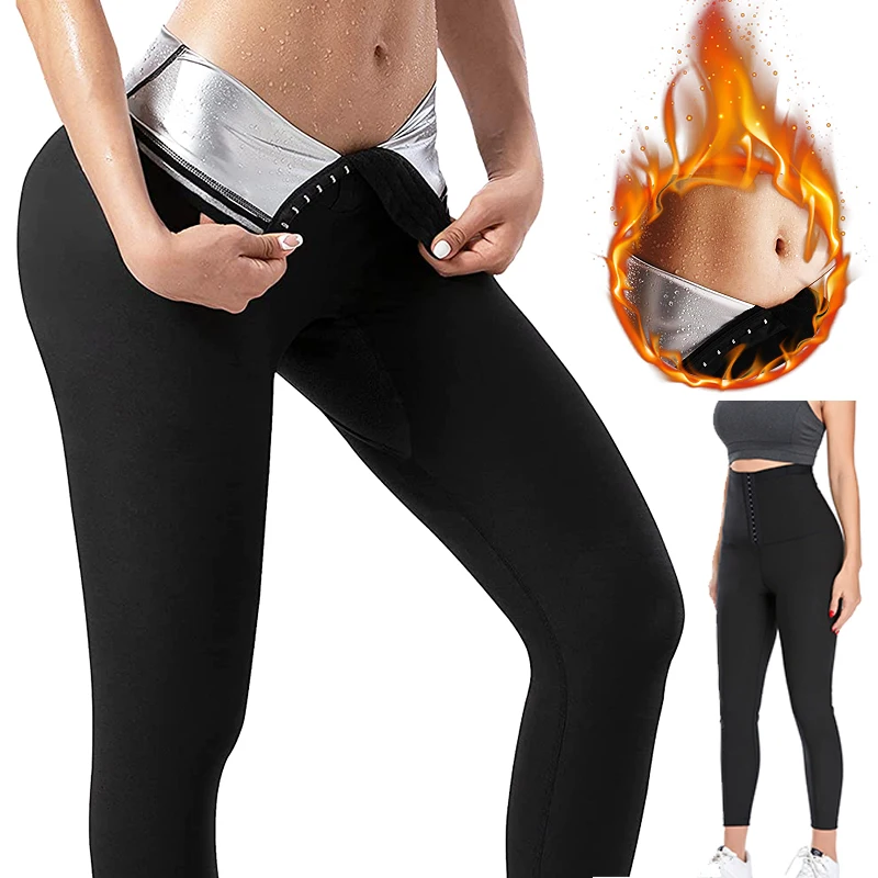 

Sauna Pants Sweat Sportswear Waist Trainer Hot Thermo Sweat Body Shaper Slimming Legging Tummy Control Weight Loss Workout Suits