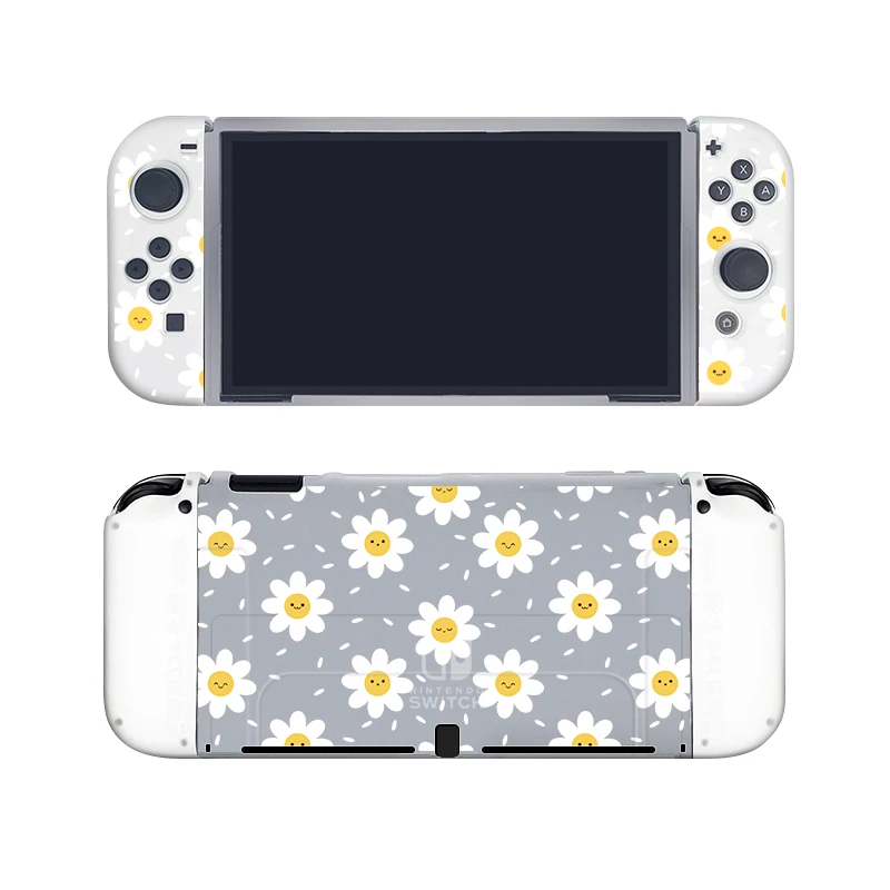 Фото Kawaii Daisy Funda Nintendo Switch OLED обложка чехол для девочки Dockable Protective TPU Shell For Nintendo Switch Controller Joy-Con №4
