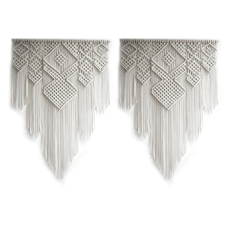 

JHD-2X Macrame Bohemian Tapestry Wall Hanging Chic Geometric Art Handicrafts Woven Tapestry For Home Living Room Decoration