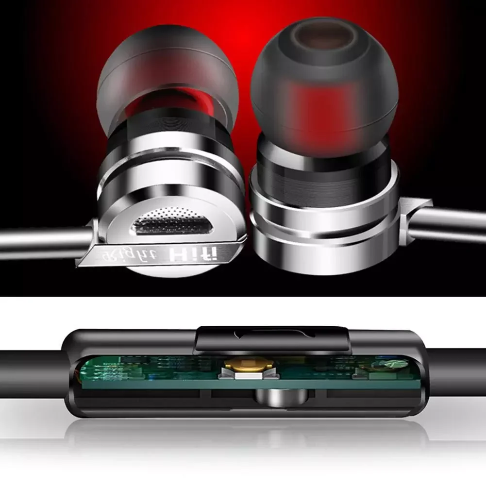 

QKZ DM9 Metal Heavy Bass Music Headset In-Ear Wired Phone Earphones with Mic