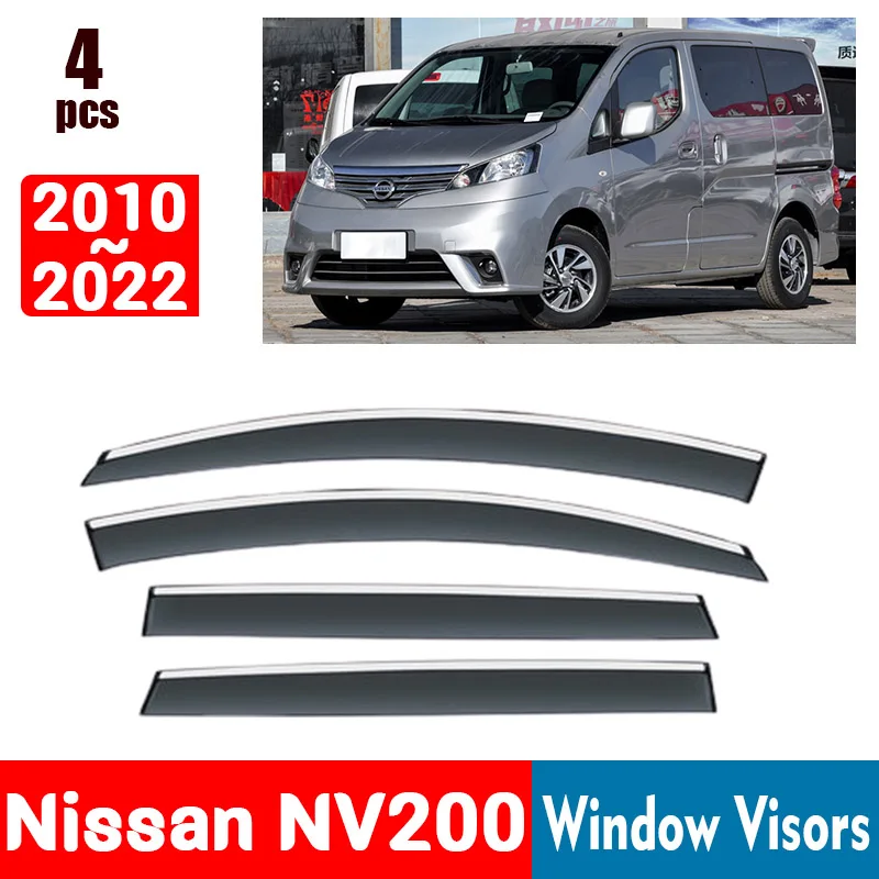 FOR Nissan NV200 2010-2022 Window Visors Rain Guard Windows Rain Cover Deflector Awning Shield Vent Guard Shade Cover Trim