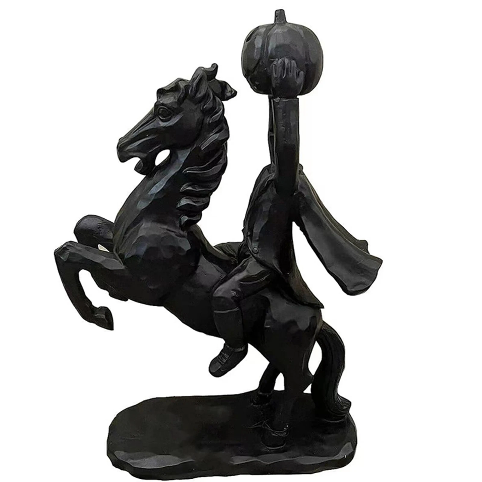 

Headless Horseman Resin Statue Horror Pumpkin Headless Figurine For Halloween Decorations Scary Black Sculpture 2022