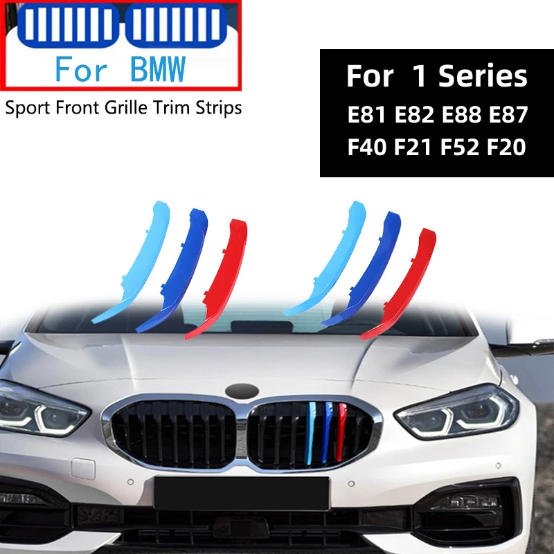

For BMW 1 Series E81 E82 E88 E87 F40 F21 F52 F20 Lci Sport 118i 120i 2004-2020 M Motorsport Car Front Grille Bumper Trim Strips