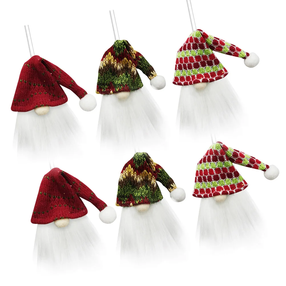 

6pcs Hanging Gnome Funny Creative Bottle Cover Christmas Ornament for Party Home