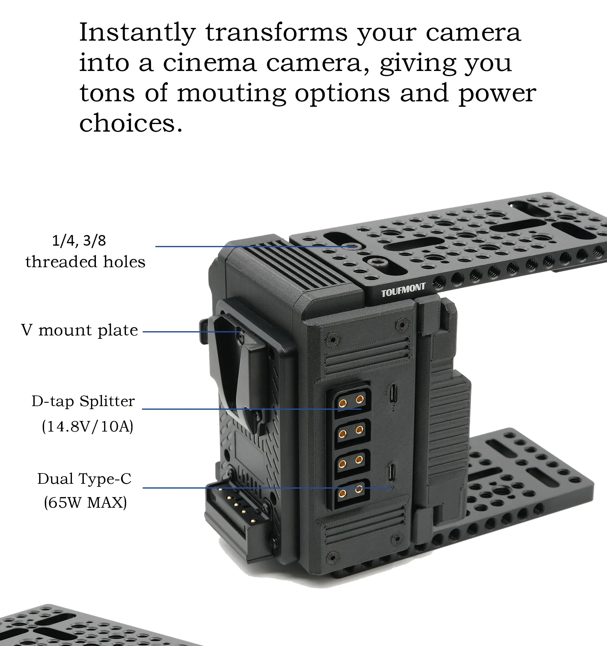 Фото FusionRig для камеры Canon R6V, модуль расширения корпуса, совместимый с Tilta TA-T102 и Smallrig 6372. №2