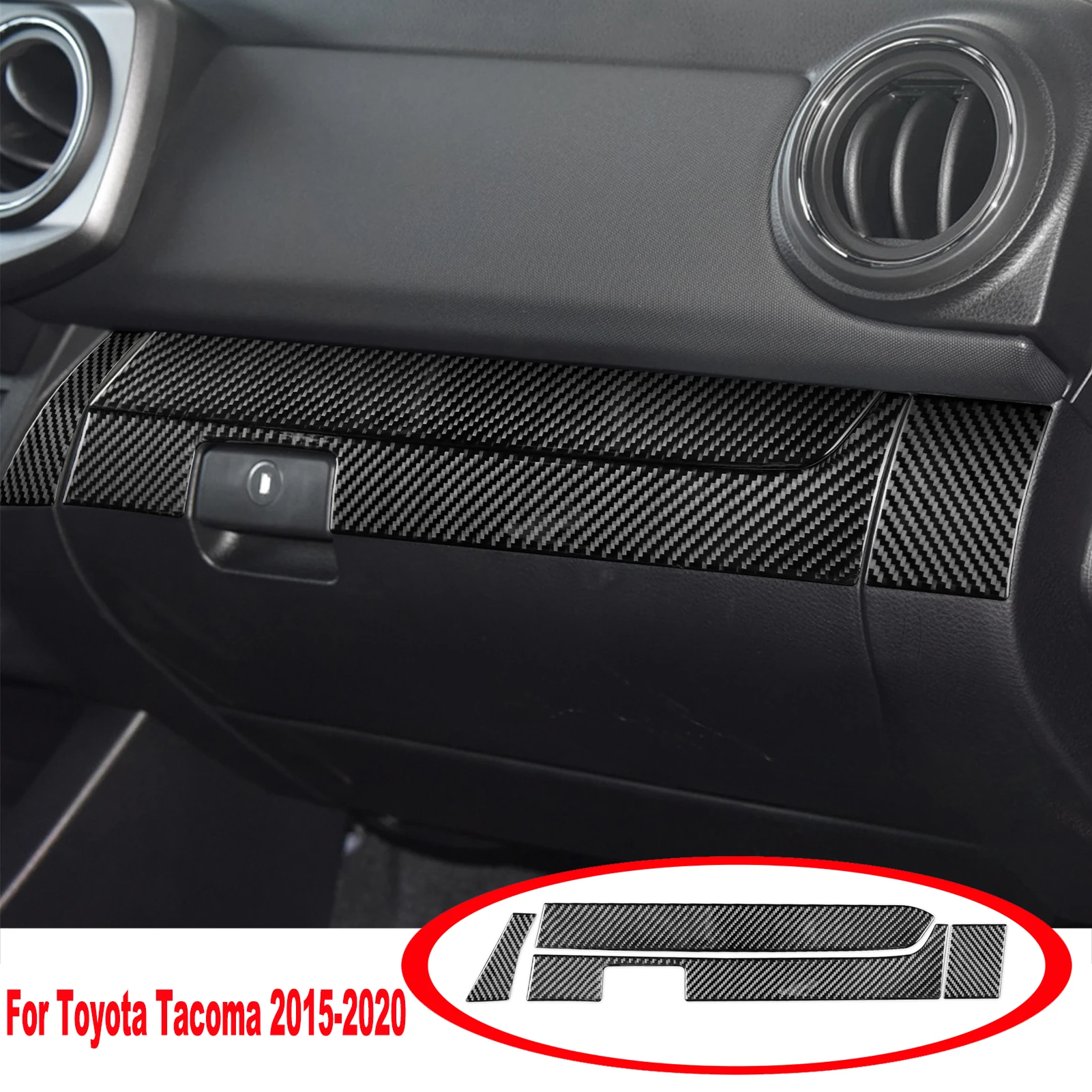 

Car Center Control Passenger Instrument Panel Frame Cover Trim Sticker For Toyota Tacoma 2015-2020 Real Carbon Fiber Left Drive