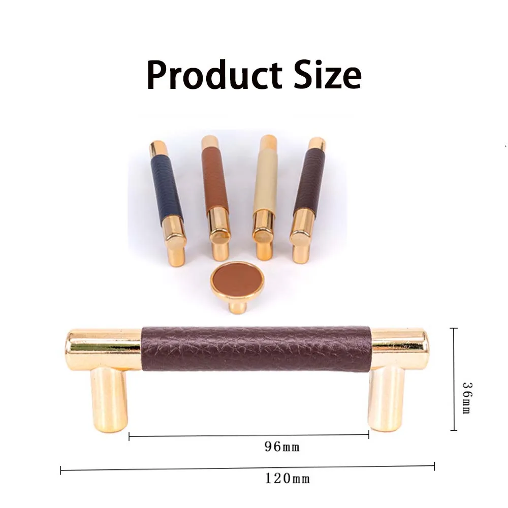 Т-образная круглая пластиковая кожаная дверная ручка для шкафа простая