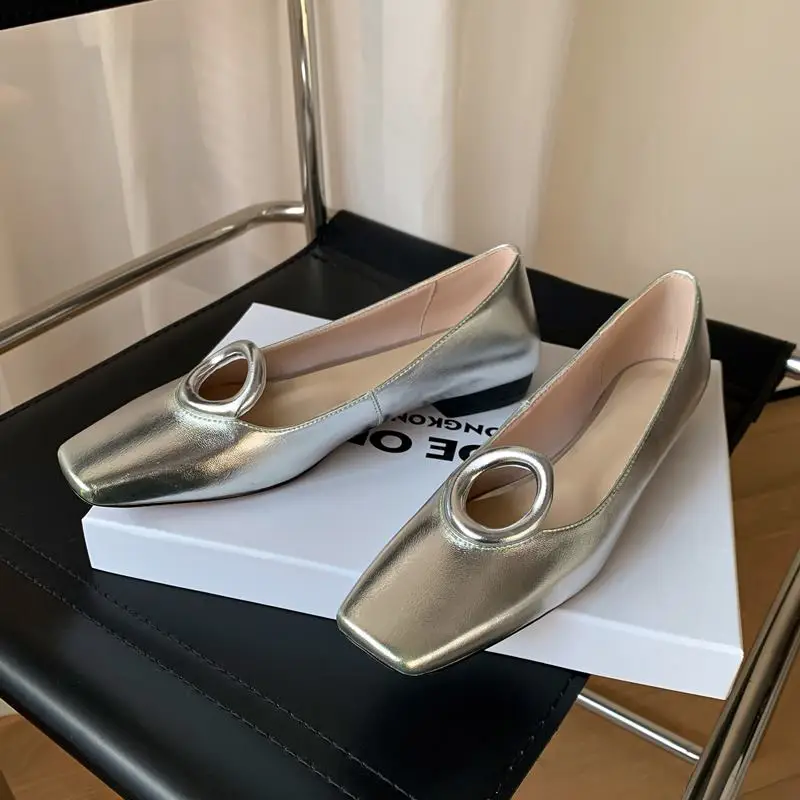 9 Years Old Shop Comfortable Natural Genuine Leather Women Heels Shoes Gold Silver Fashion Low Heel Shoes Easy To Walk