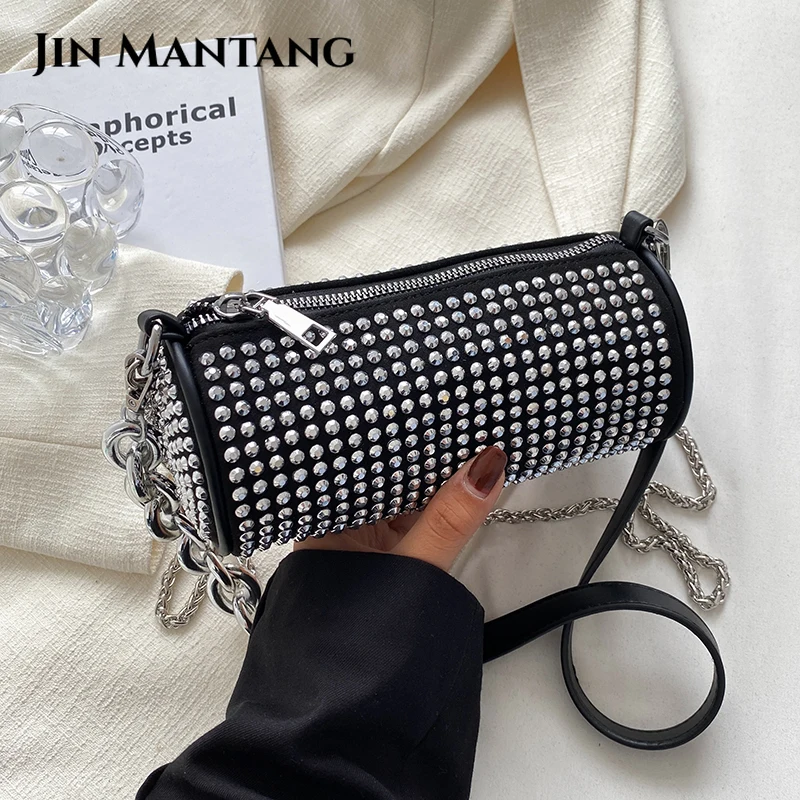 

Glitter Rivet Shaped Handbags 2022 Luxury Brand Fashion Designer Mini PU Leather Women's Handbags Female Shoulder Crossbody Bag