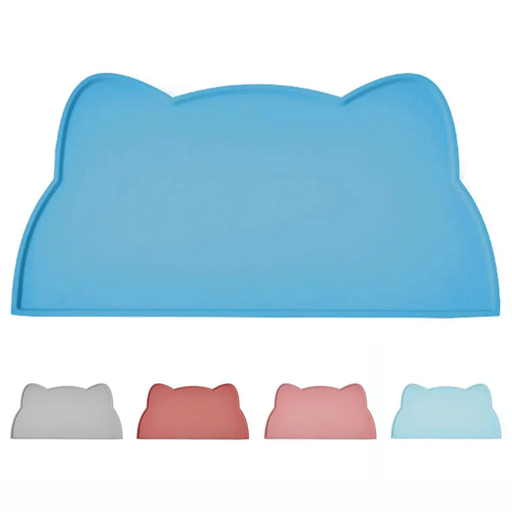 

Pet Silicone Food Mat Portable Waterproof Leak-proof Non-slip Feeding Mats Bowl Pad For Cats Dogs