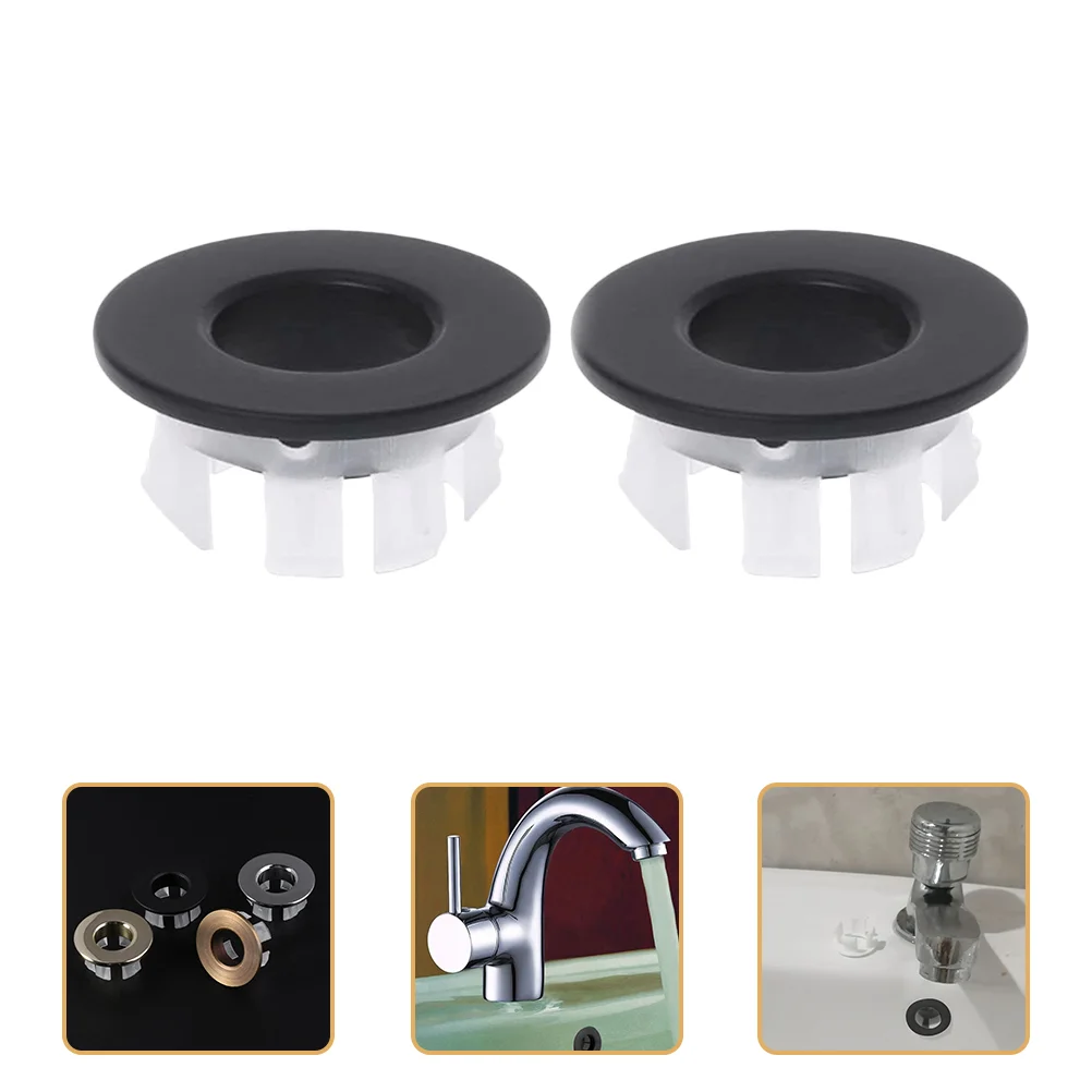 

2pcs Sink Overflow Ring Basin Sink Overflow Caps Bathroom Ceramic Basin Accessory