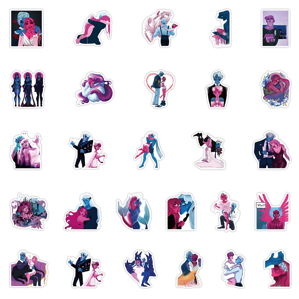 Фото 53 шт. аниме Lore Olympus романтическая любовь наклейки мультфильм крутая граффити наклейка детская игрушка в подарок для скрапбукинга скейтборд игрушка-гитара №1