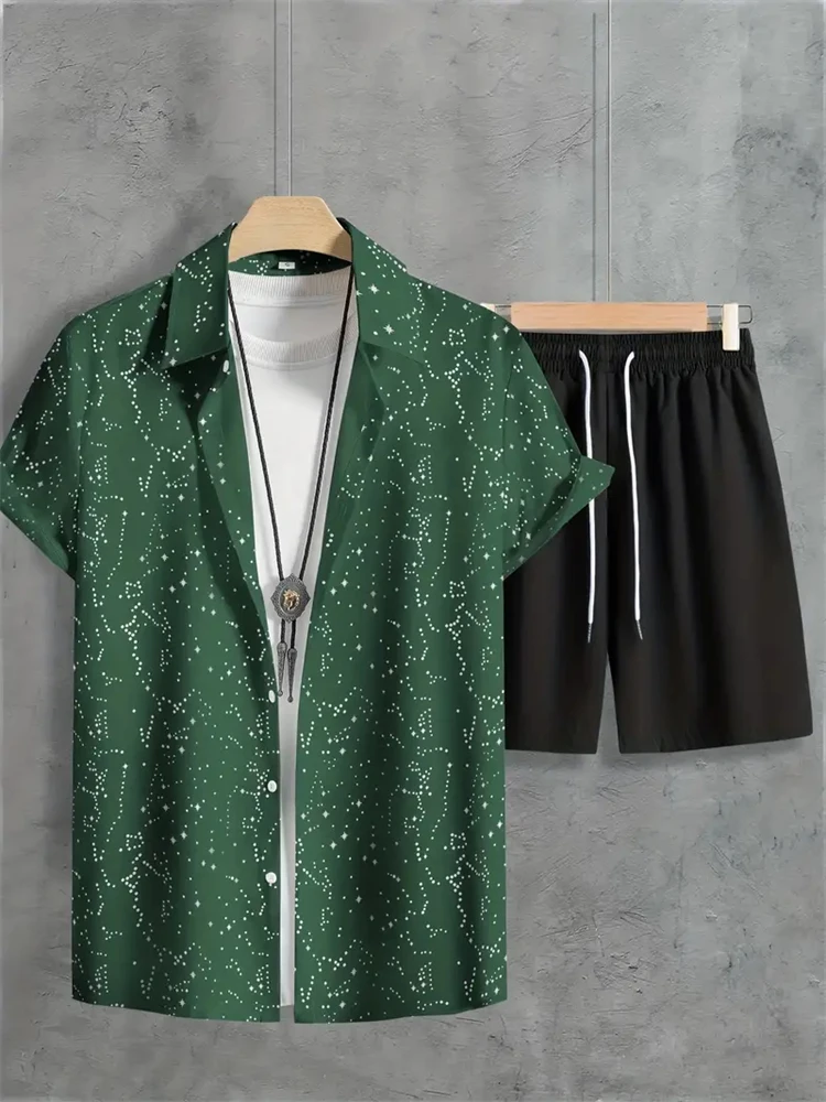 Рубашка мужская с принтом 3D модная Повседневная блуза коротким рукавом пляжные