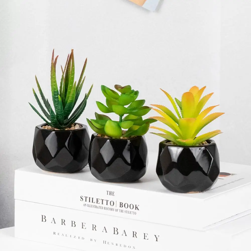 

Fashion Fake Succulent Bonsai Easy Care Durable Easy Care Everlasting Fake Succulent Bonsai for office Fake Plants