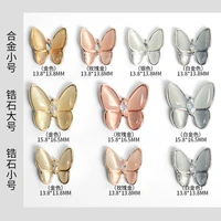 nail art 5pcs cat eyes effect butterflys rhinestones with gold rosegold silver alloy for nail tips decorations