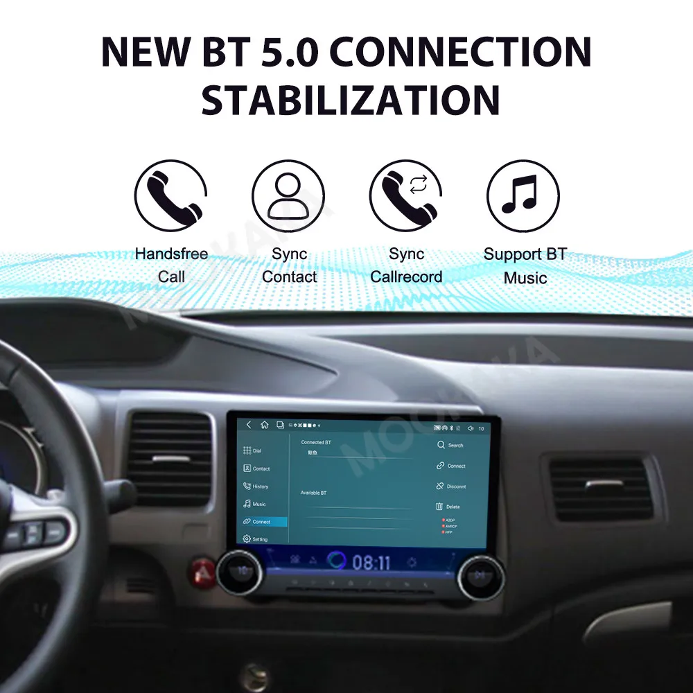 w Hondzie Civic 2006-2011 Android Car Radio 2Din Stereo Receiver Autoradio Odtwarzacz multimedialny GPS Navi Head Unit