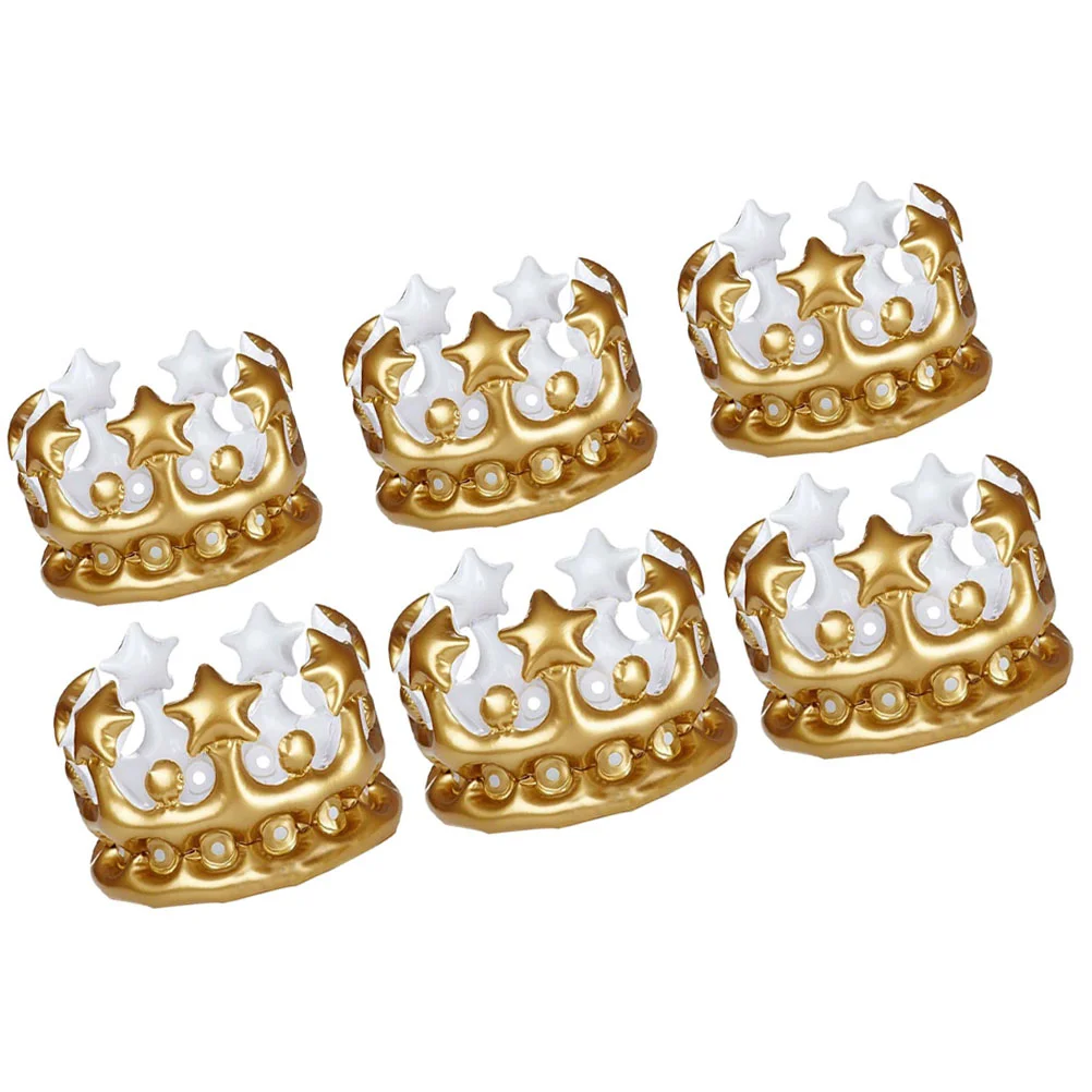 

6 Pcs Makeup Child Kids Toys Birthday Crown Prop Pvc Fancy Dress Inflatable Supply