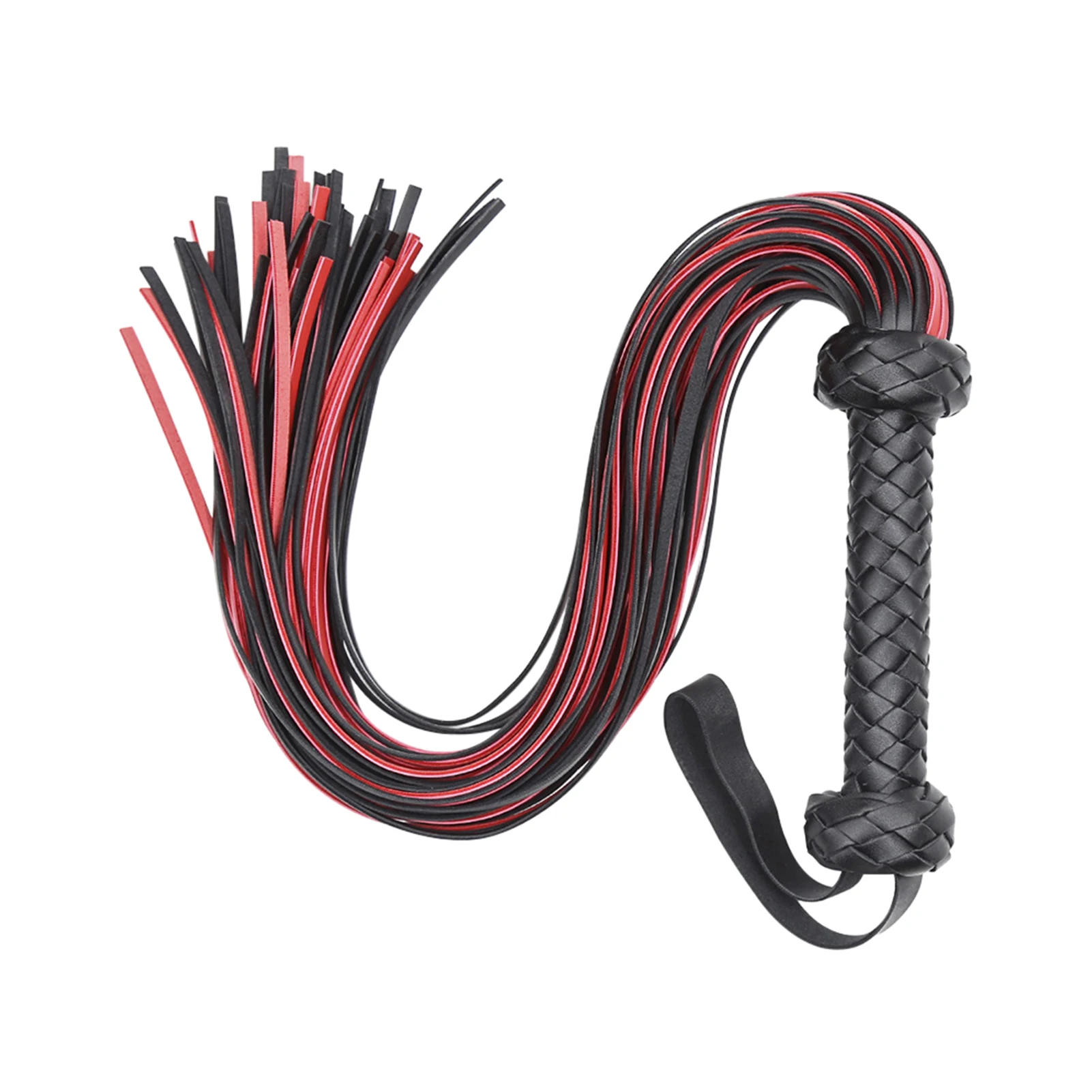 

Portable Horse Riding Whip Braided Bed Game Lightweight PU Leather Equestrian Outdoor Sports Role Play Non Slip Bondage Training