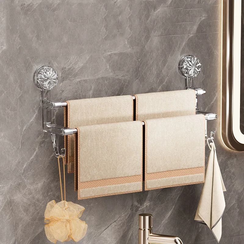 Роскошная стойка для ванной комнаты с двумя всасывающими стержнями хранения без