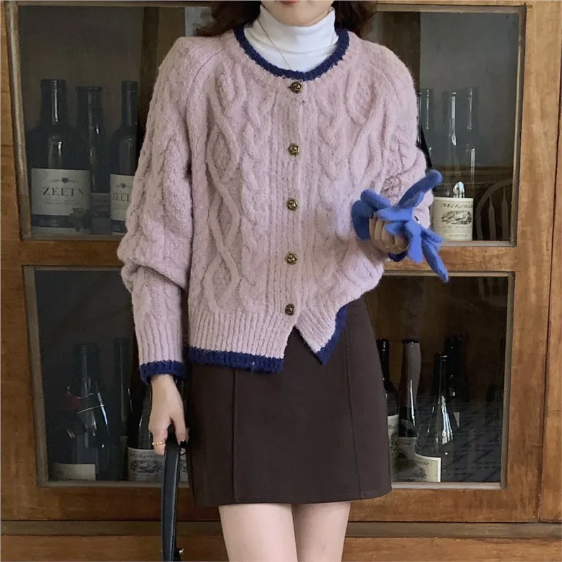 

Женский свитер, новый зимний Кардиган в стиле Хань 2023 года с нежными ощущениями жареной тещи, женский свитер, дубленка