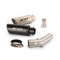 51mm for kawasaki zx6r 2009 2022 motorcycle exhaust pipe escape muffler mid link pipe slip on without db killer delete catalyst