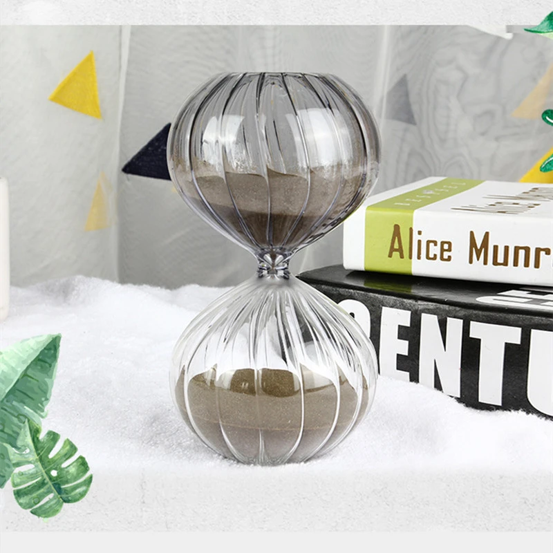

New 45 Minutes Hemispherical Stripes Hourglass Timer Time Management Tool Desk Decorative Clock Table Decor Glass Sand Crafts