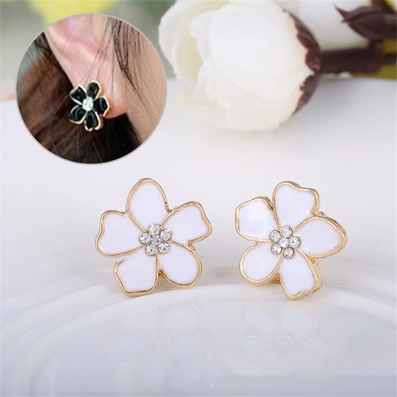 

Earrings Jewelry Flower Shap Lovely Without Piercing No Hole Girls Korea Style