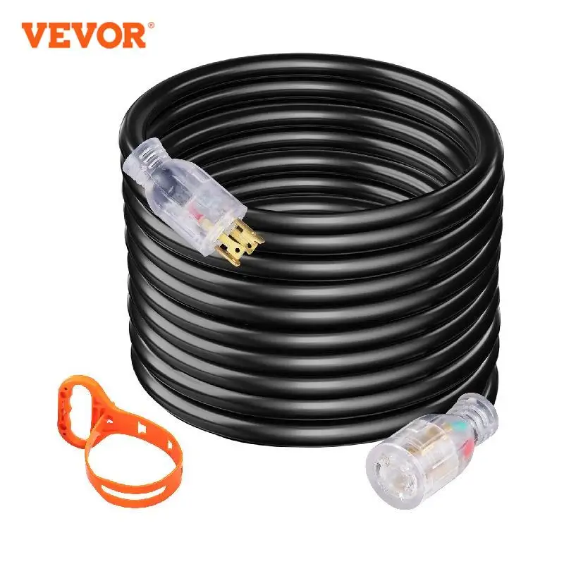 

VEVOR Generator Extension Cord 25FT 30A Weatherproof Emergency Portable Twist & Lock Power Cabel L14-30 Connection for Camping