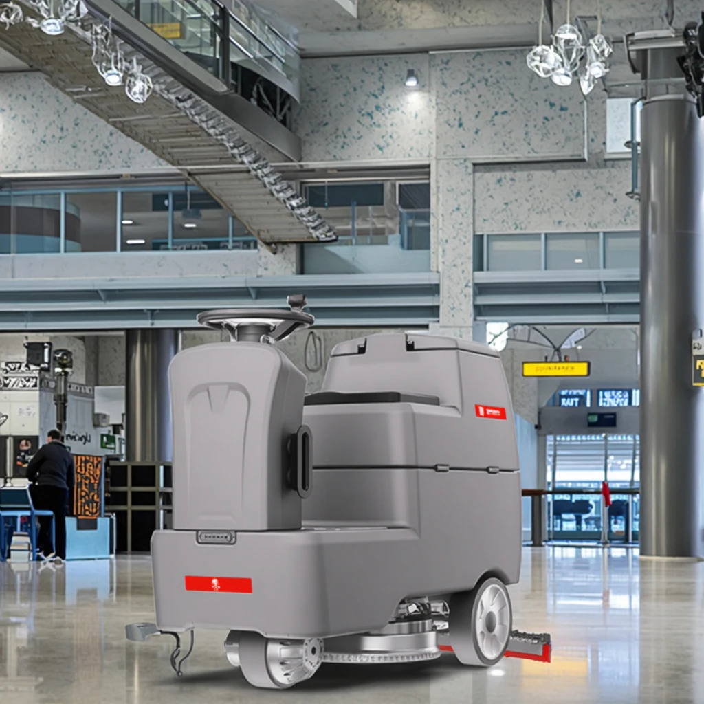 Фото CleanHorse ARES600 550 мм Компактная промышленная поломоечная машина с местом для оператора |   Аккумуляторная машина для очистки бетонной и виниловой плитки 24В №5
