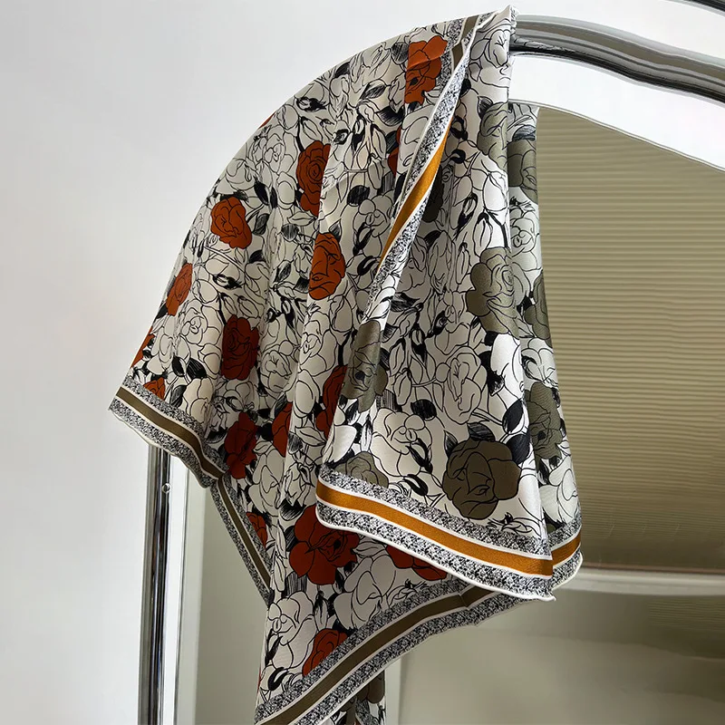 Высококачественный модный Двусторонний Шелковый шарф с принтом гетерохрома