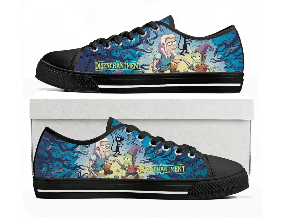 Фото Кеды Disenchantment Low Top: высококачественные, унисекс, для подростков, из канваса, повседневные, модные, с узорами, на заказ №1