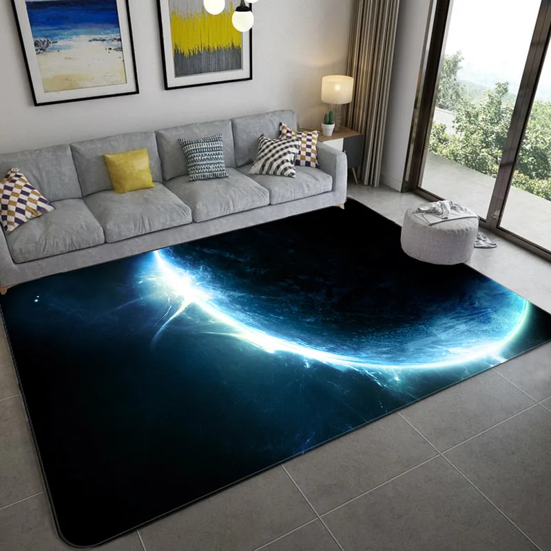 

Galaxy Space Stars Pattern Carpets for Living Room Bedroom Area Rug Kids Room Play Mat Soft 3D Printed Home Large Carpet