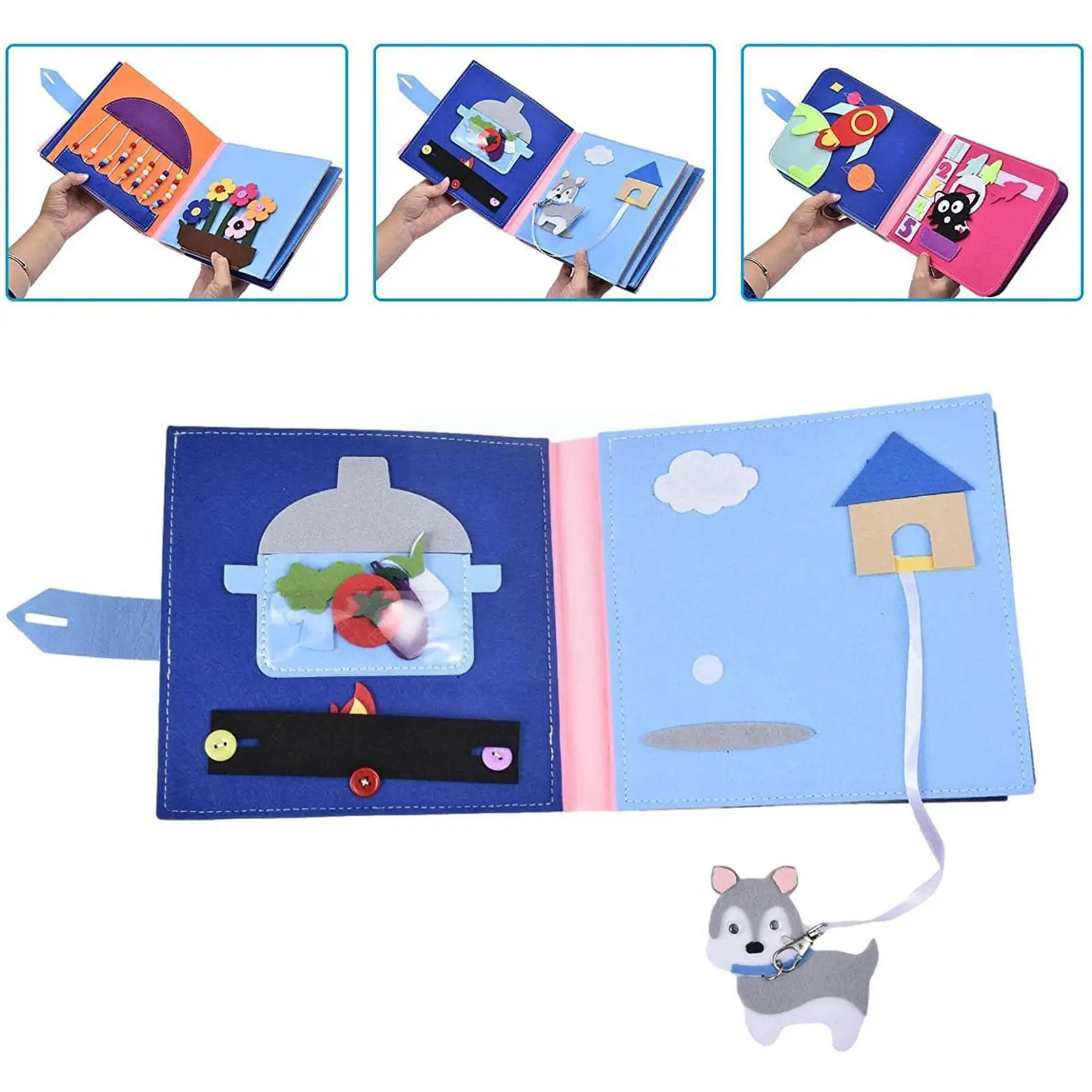 

Montessori Cloth Book Baby Cloth 3d Toddlers Story Interactive Early Learning Parent-child Toys Knowledge Developing S5q5