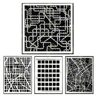new arrival metro map pattern color swatch grid layering stencils painting diy scrapbook coloring embossing paper card template