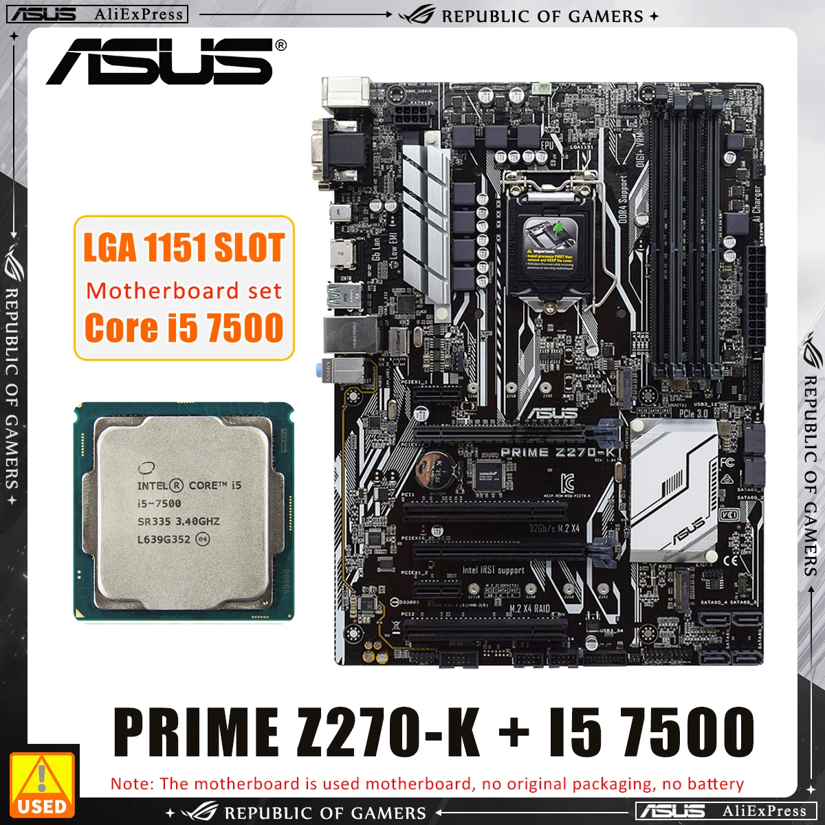 

ASUS PRIME товар поставляется с процессором Core i5 7500, поддерживает Память DDR4 4x64 ГБ, 2 порта M.2 HDMI LGA 1151, Набор игровой материнской платы
