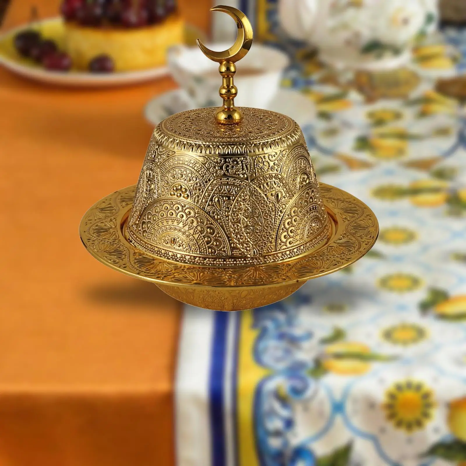 Сервировочное блюдо с крышкой металлические украшения для Рамадана товары