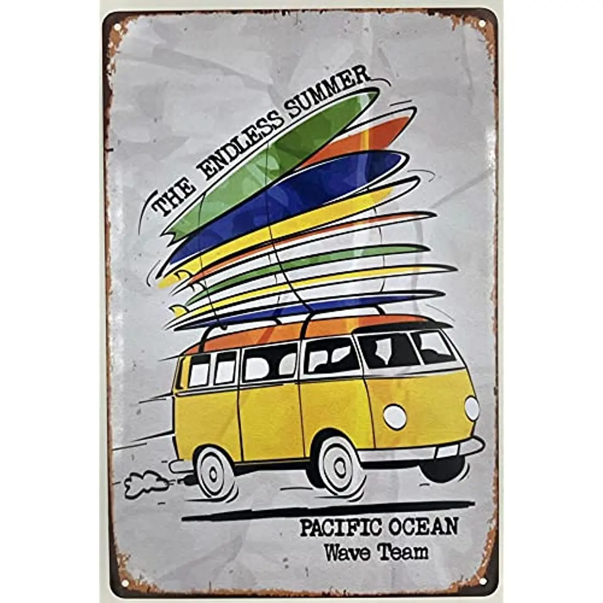 Металлический Настенный знак серфинг автобус бесконечная летняя команда