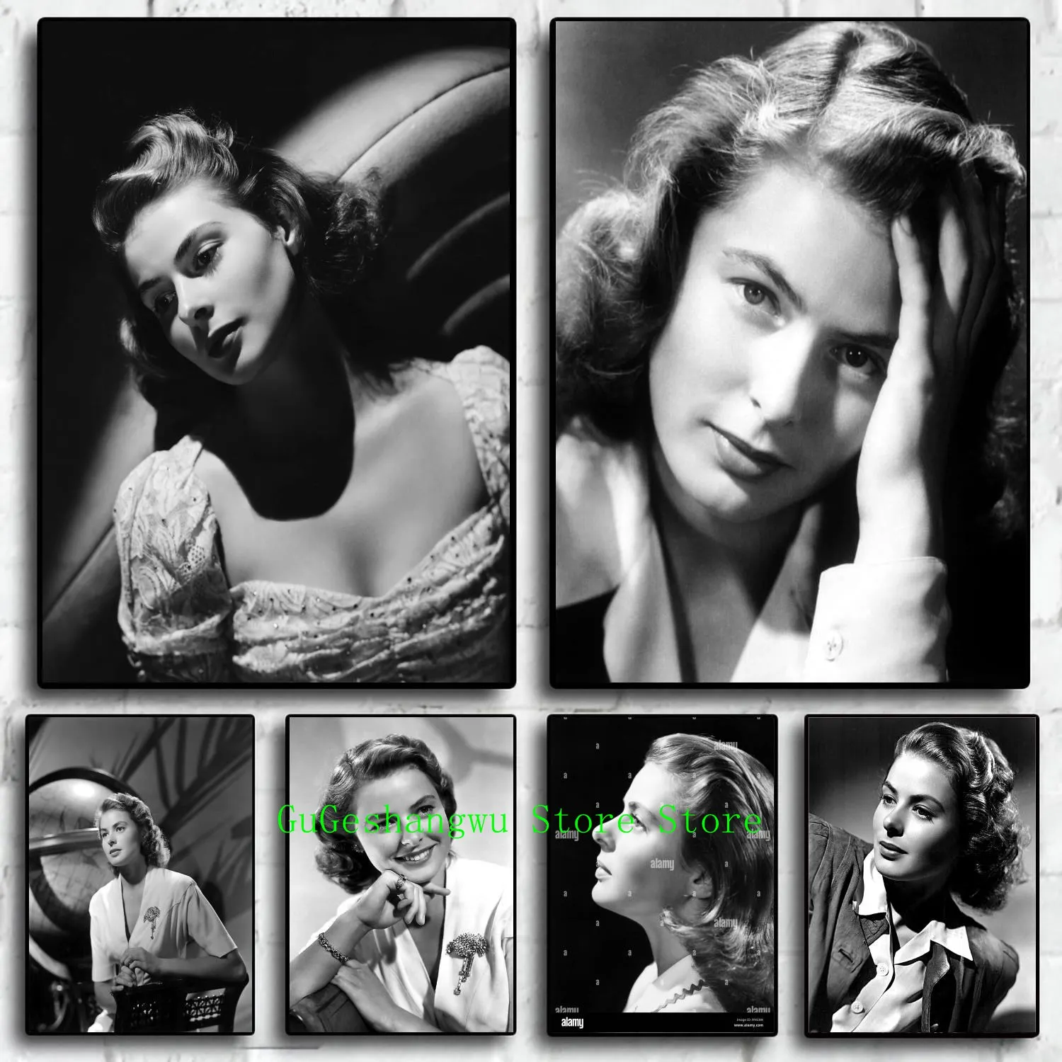 

Художественный плакат на холсте с изображением актера ingrid bergman, Современные Декоративные плакаты для спальни