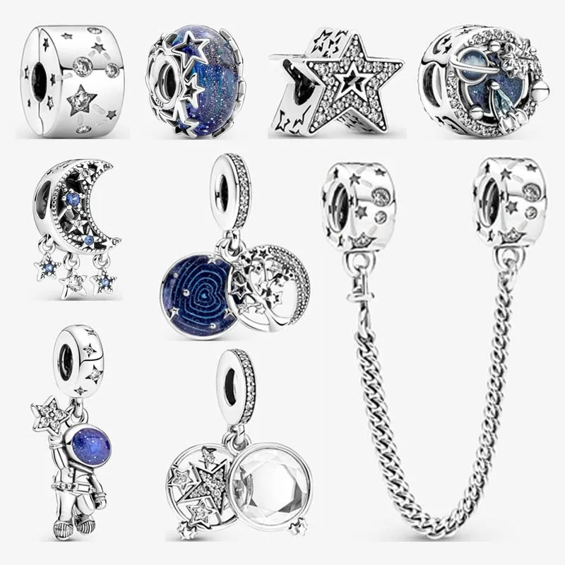 

Authentic 925 Sterling Silver Astronaut Star Moon Series Charm Is Suitable For The Original Pandora Women's Bracelet Necklace
