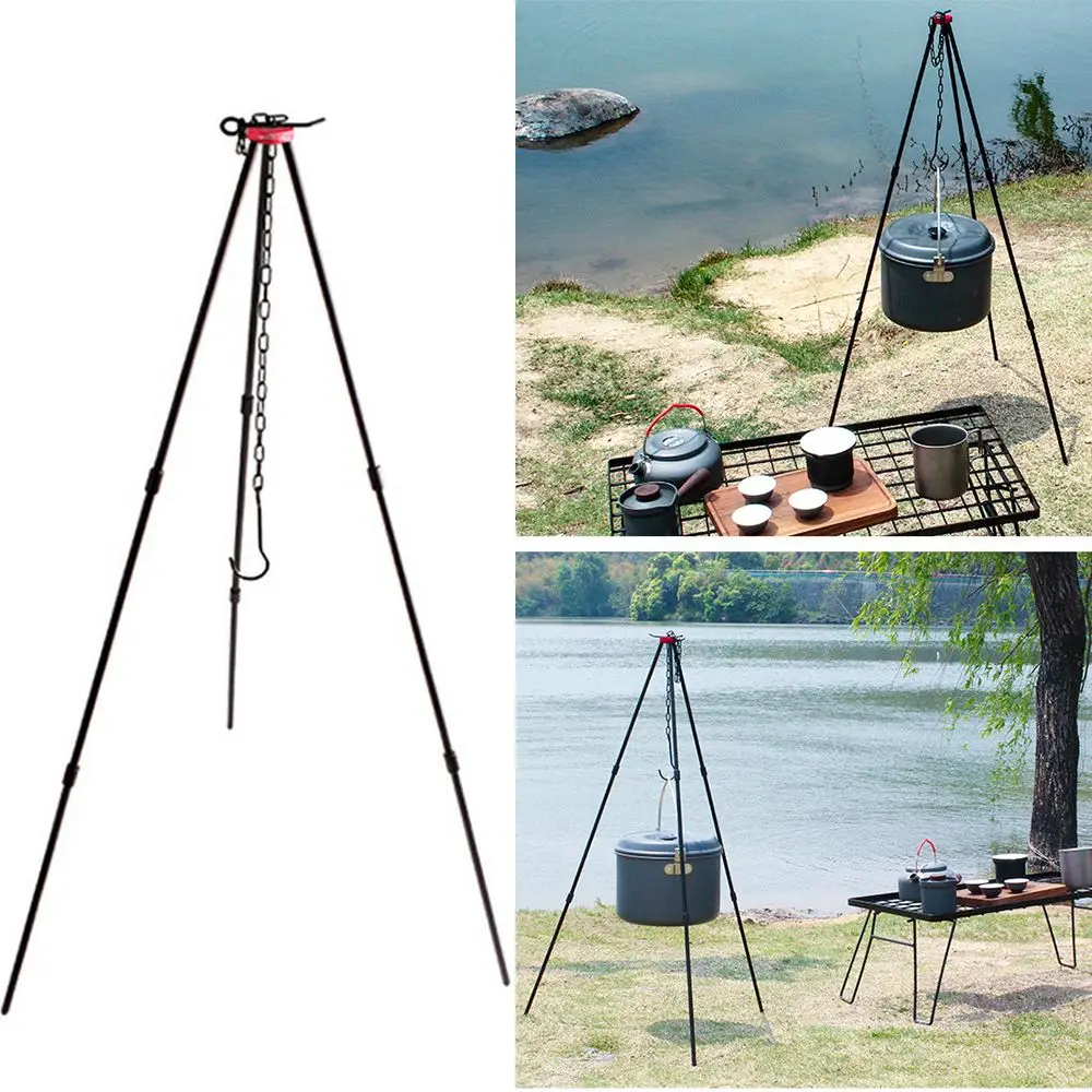 

Уличный инструмент для кастрюль и гриля для пикника, портативный штатив для кемпинга, подвесная стойка для кастрюль, плита, Костер