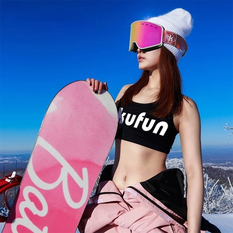 Winter Women Ski Goggles Skiing Eyewear Double Layers Skiing Sunglasses UV400 Anti Fog Ski Glasses Men Snow Snowboard Goggles