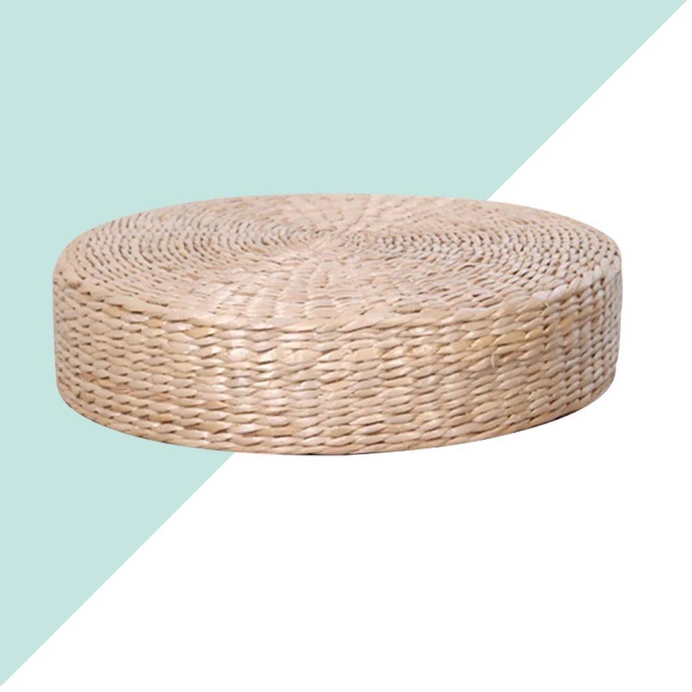 

Round Straw Weave Pillow Hand-woven Bay Cushion Circle Throw Window Yoga Meditating Circle Throw Pillow Tatami Weaving Seat