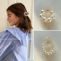 fashion ladies round pearl hair clip elegant crab claw hair clip hair accessories decorative hair clip jewelry accessories