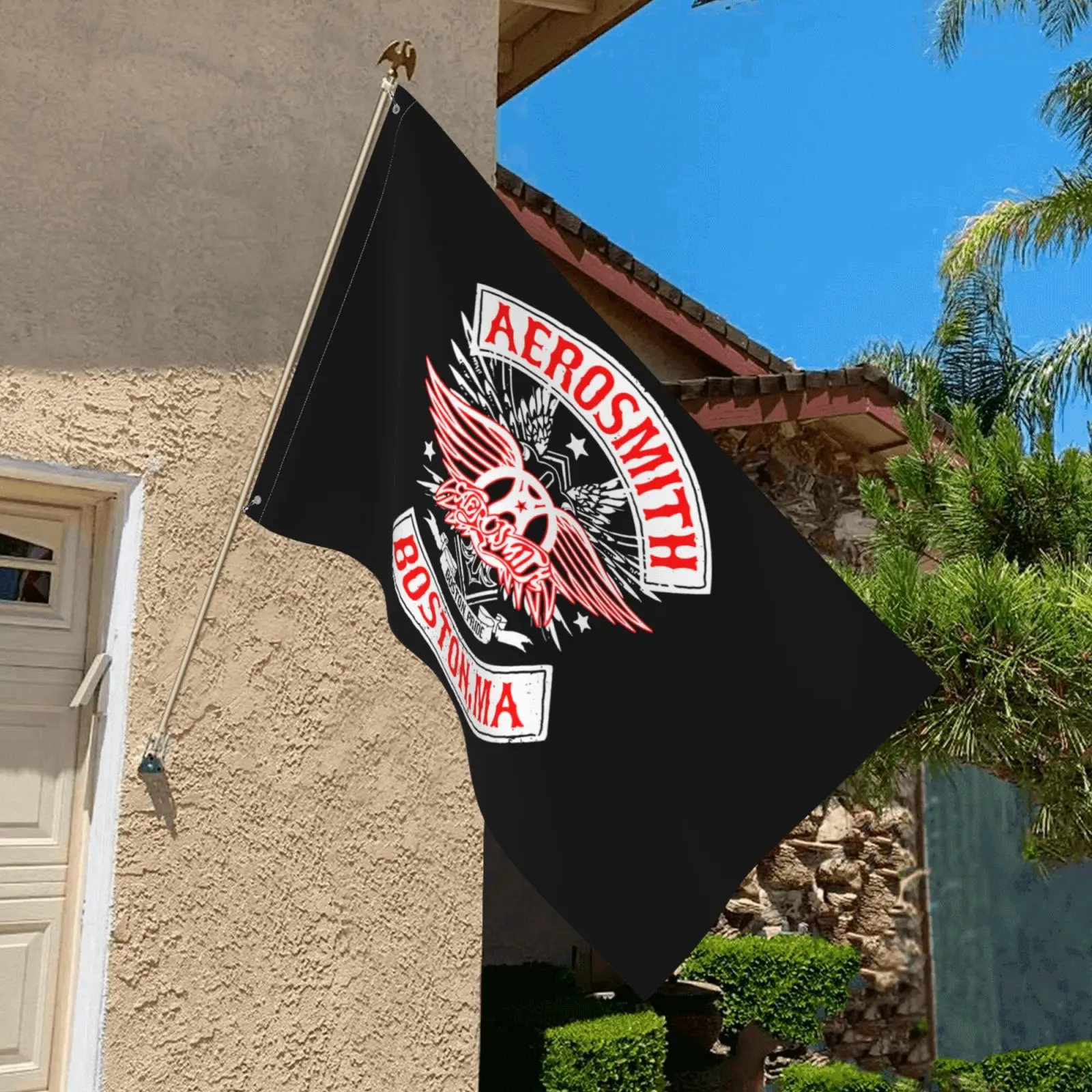 Aerosmith Стивен Тайлер Джо Перри Бостон мА флаг парад машины Клубные рекламные