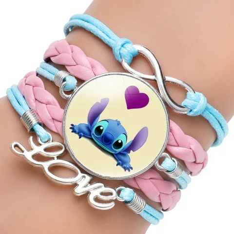 Anime Disney Stitch Bransoletka Bransoletka kreskówka Lilo & Stitch Drukuj urocze dzieci biżuteria