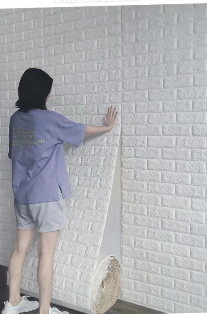 

3D Self Adhesive Foam Wallpaper Living Room Bedroom Children's Room Home Decoration Wallpaper Waterproof Soundproof Wall Sticker