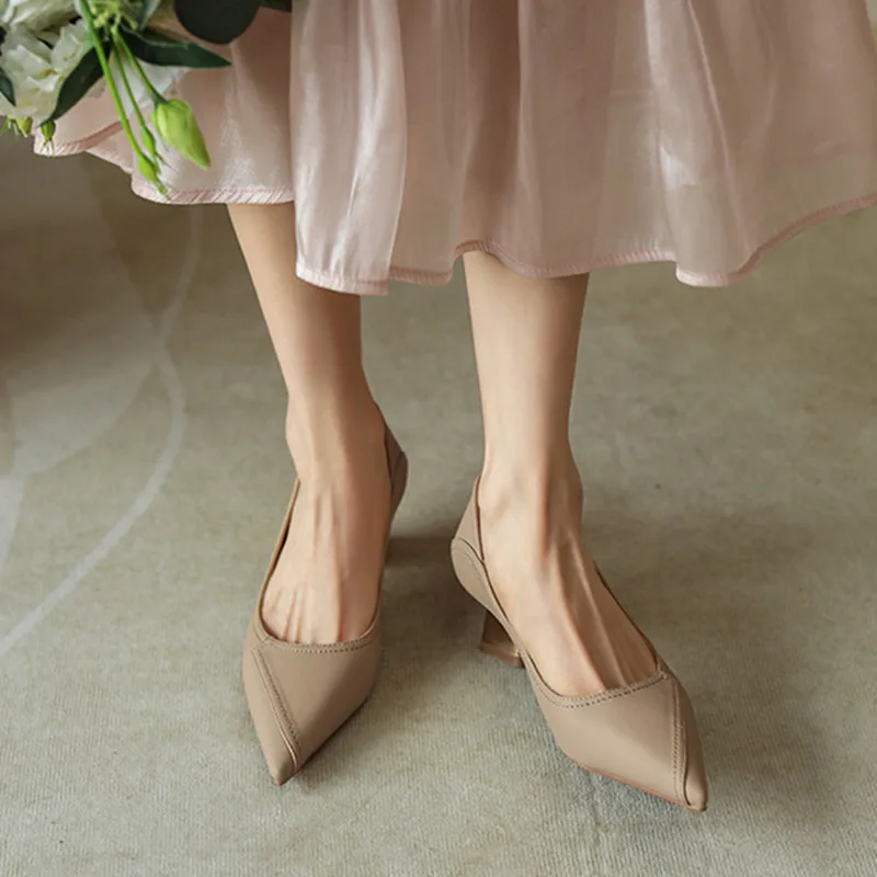 

Fashion OL Women Career Pumps Spring/Autumn Mid Heel Pointed-toe Womans Office Shoes Hoof Heels 5cm Heel Ladies Party High Heels