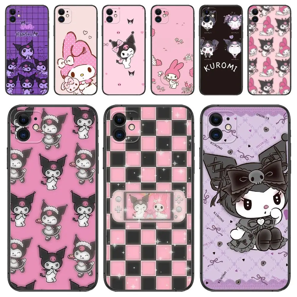 

My Melody Black mobile phone case For IPhone 13 12 11 Pro Max Mini SE XR X XS Max 8Plus 7plus 6 6S New Shell phone Case