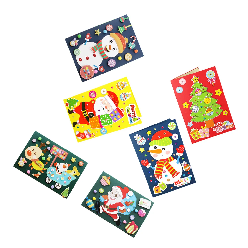 

6 Pack Christmas Cards Making Supplies DIY Accessories Materials for Daycare Kindergarten