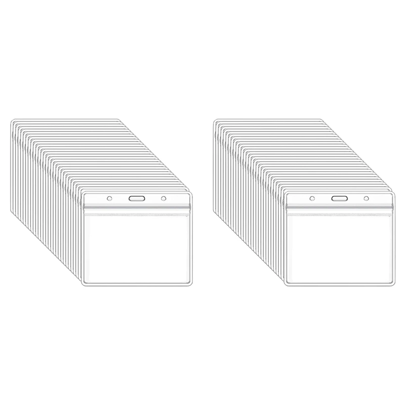 

60 Pack CDC Card Protector, 4 X 3Inch Immunization Record Vaccine, Plastic Clear ID Card Holder Name Tags Badge